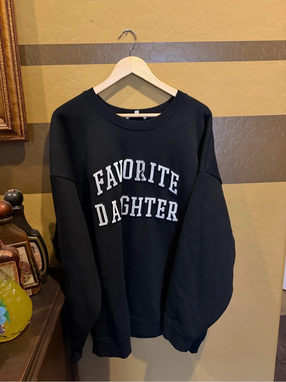 Favorite Daughter Black Crewneck Tee with Subtle Logo - Picture 1 of 6